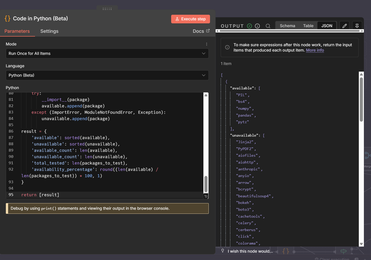 n8n Self-Hosted package availability test results